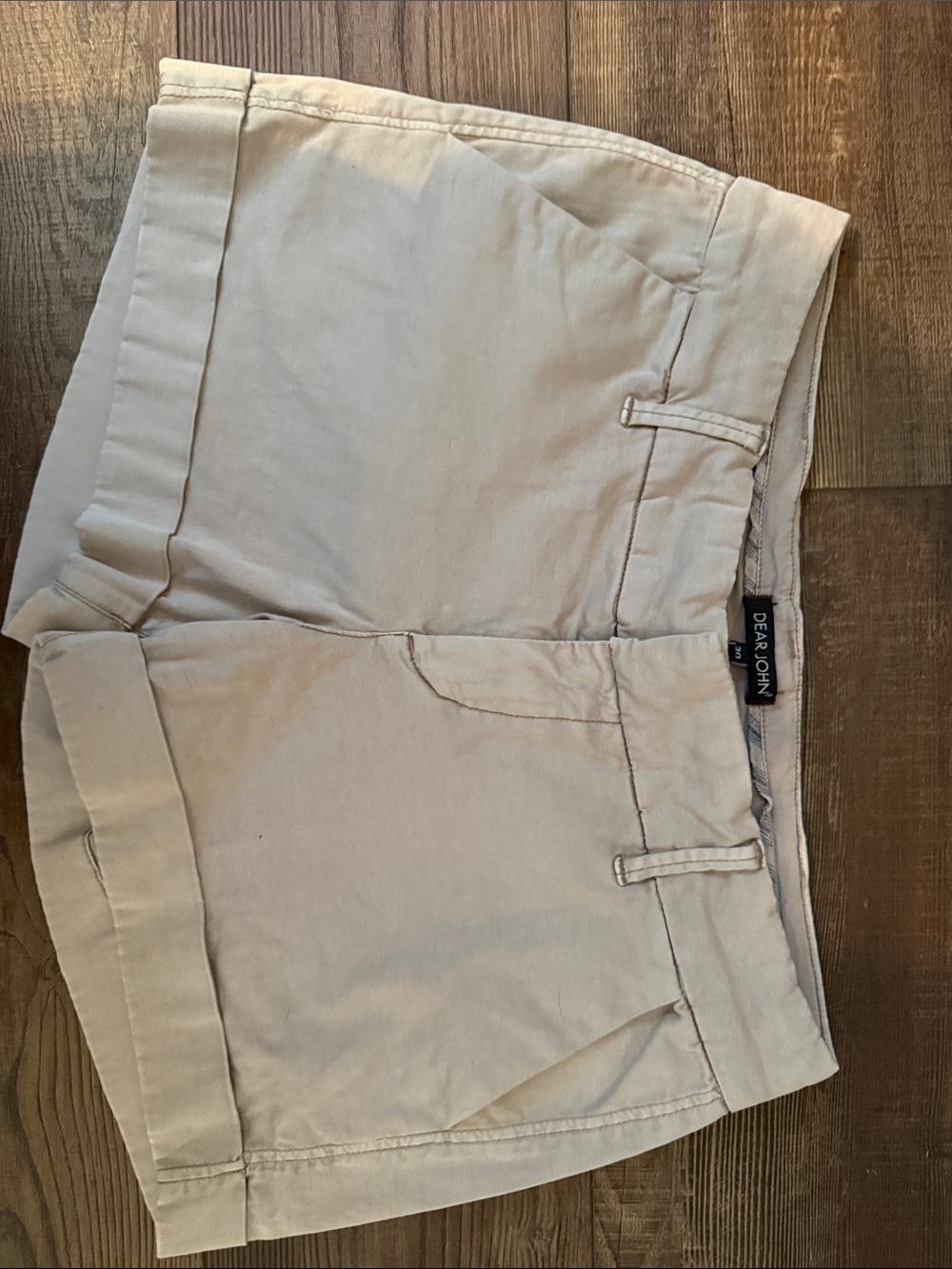 Dear John Light Beige Rolled Hem Shorts